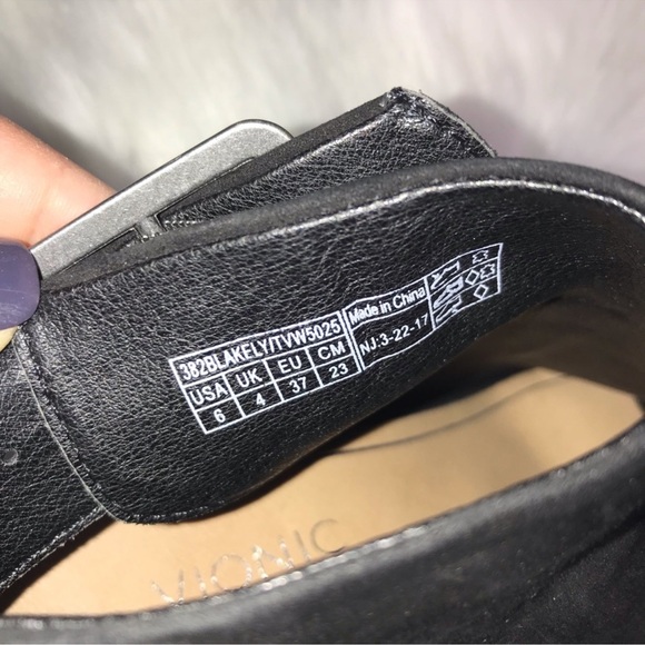 Vionic Black Blakeley Peep Toe Shootie Sz 6 - Picture 6 of 8